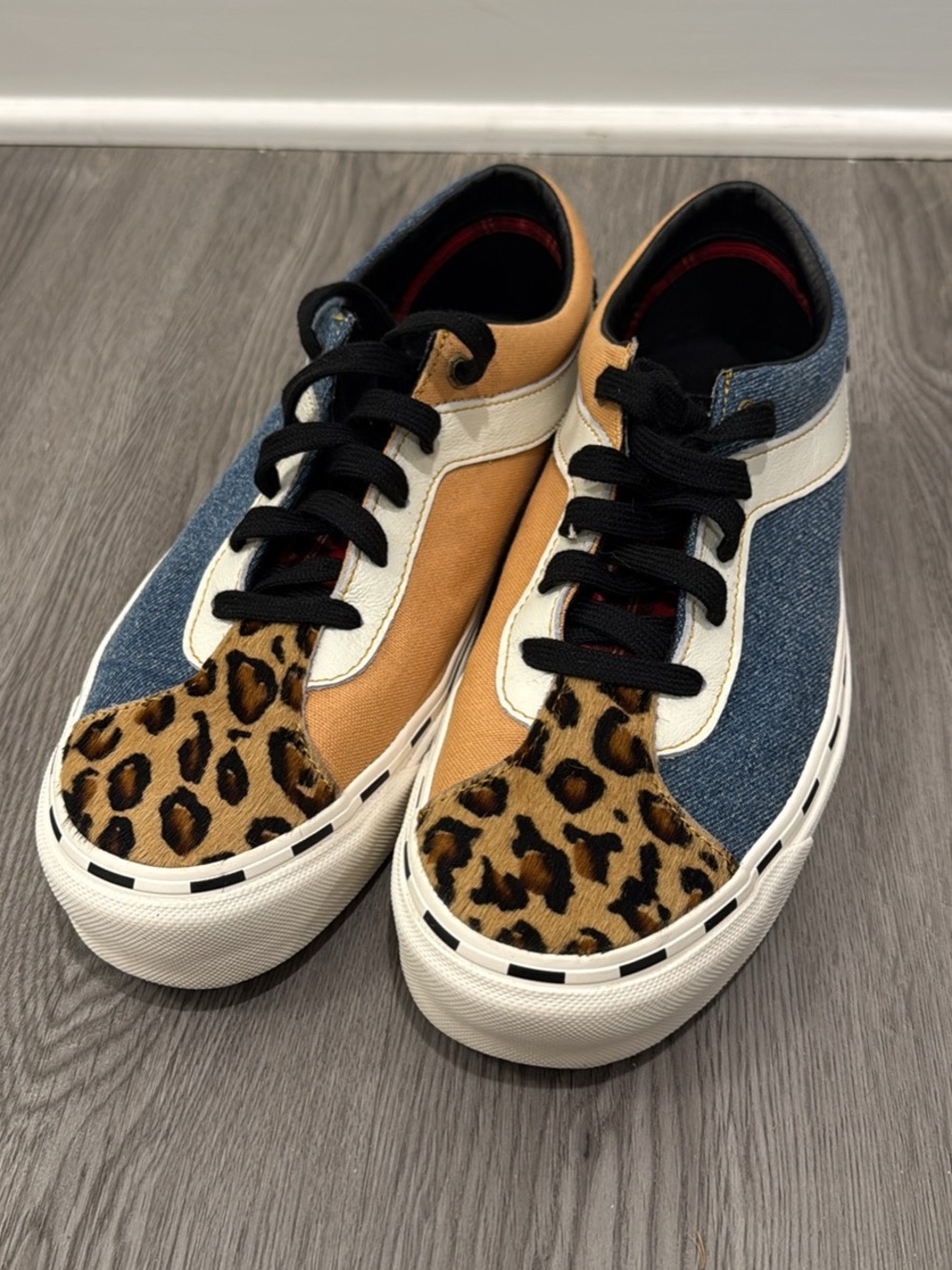 Vans Multicolor Leopard-Accent Low Top Sneakers